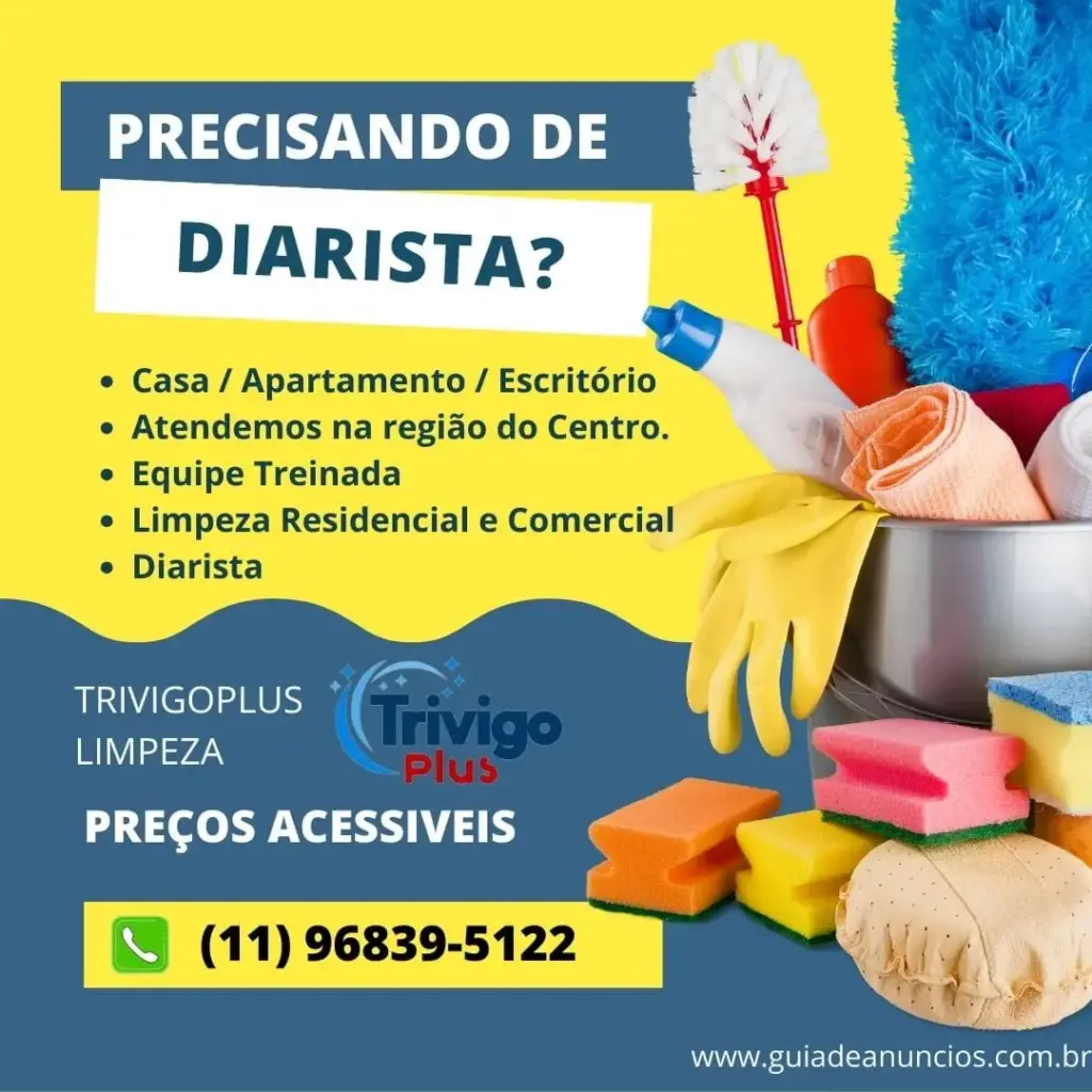 Limpeza comercial, diarista, fixo e temporario cambuci