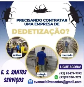 Dedetizadora em Manaus: Desratização controle de pragas, limpeza de caixa dagua e controle de pombos
