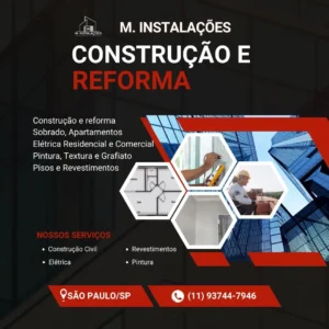 M. Instalacoes construcao e reforma em São Paulo